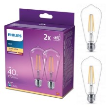 SET 2x LED-Glühlampe VINTAGE Philips ST64 E27/4,3W/230V 2700K