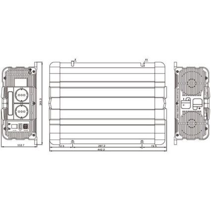  Spannungswandler 3000W/24V/230V + kabelgebundene Fernsteuerung