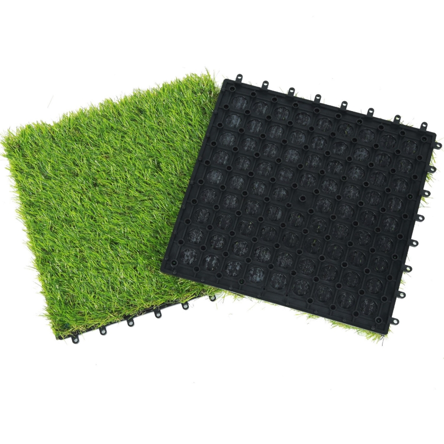 11er-Set Kunstrasen 30×30 cm, 20 mm, grün