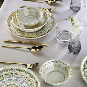 12-teiliges, farbenfrohes Porzellan-Set