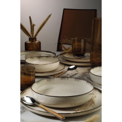 16-teiliges Geschirrset beige/Porzellan