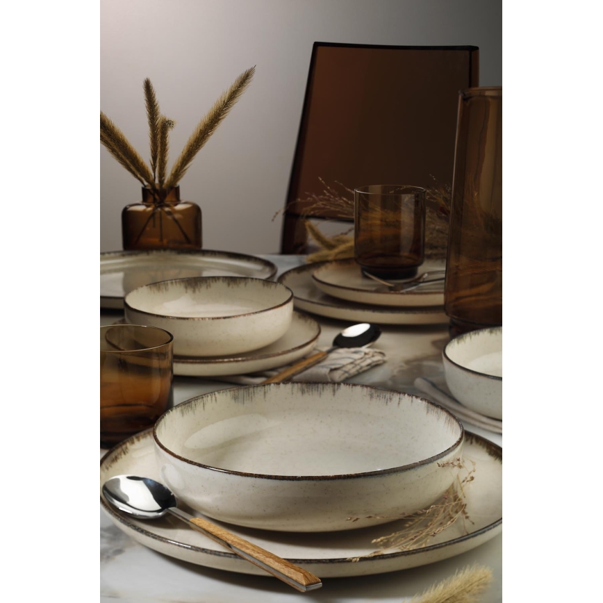 16-teiliges Geschirrset beige/Porzellan