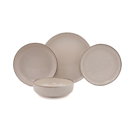 16-teiliges Geschirrset beige/Porzellan