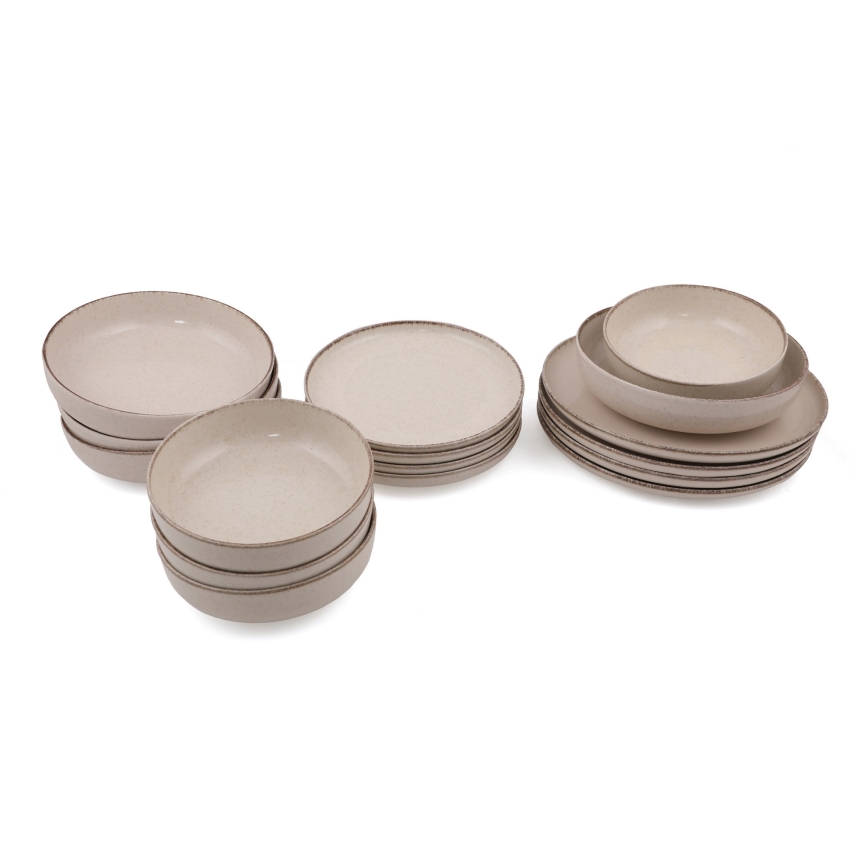 16-teiliges Geschirrset beige/Porzellan