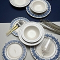 16-teiliges Porzellan-Tafelservice, blau/weiß