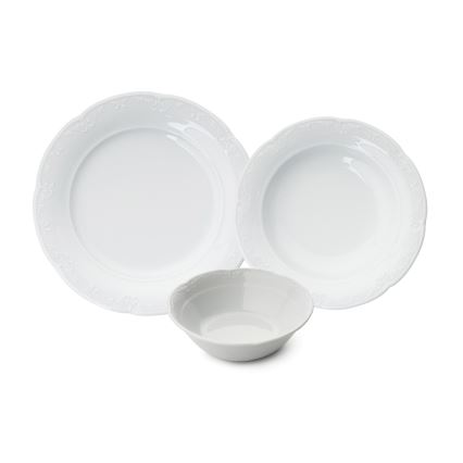 18-teiliges Ess-Set, weiß/Porzellan