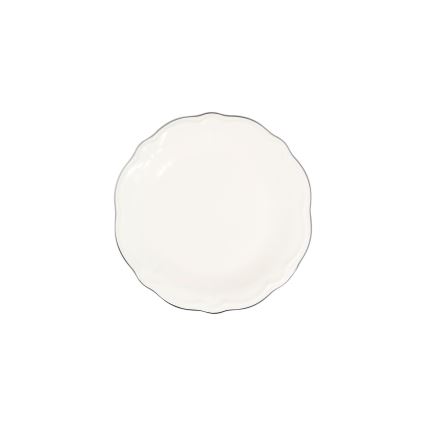 18-teiliges Geschirrset, cremefarben/silber, Porzellan