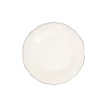 18-teiliges Geschirrset, cremefarben/silber, Porzellan