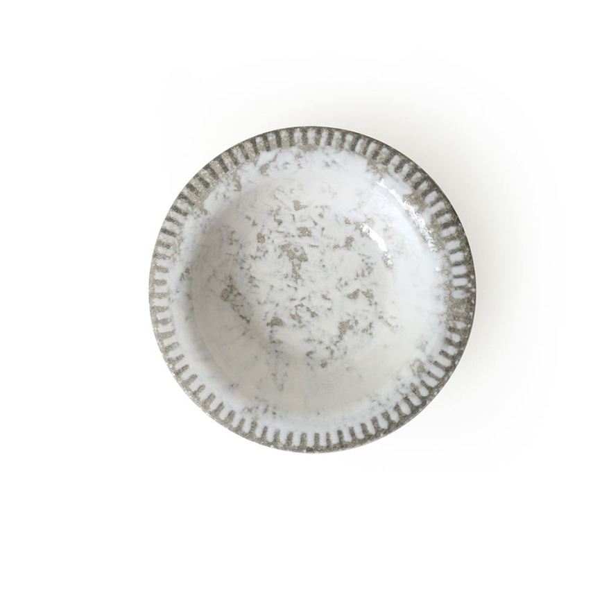 18-teiliges Geschirrset, grau/Keramik