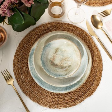 18-teiliges Geschirrset mehrfarbig/Porzellan