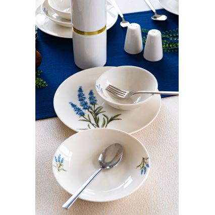 18-teiliges Geschirrset weiß/blau/grün/Porzellan