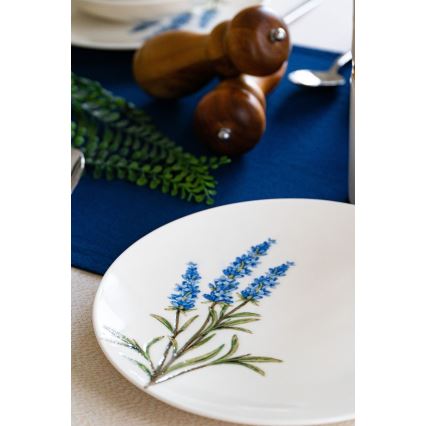 18-teiliges Geschirrset weiß/blau/grün/Porzellan
