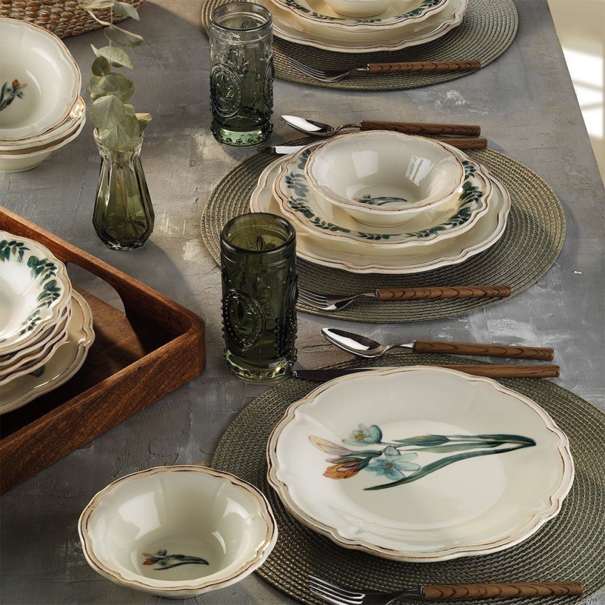 18-teiliges, mehrfarbiges Porzellan-Geschirrset