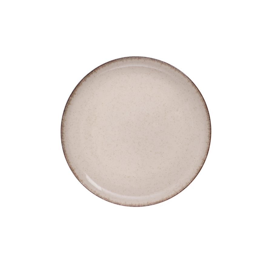 18-teiliges Porzellan-Geschirrset, beige