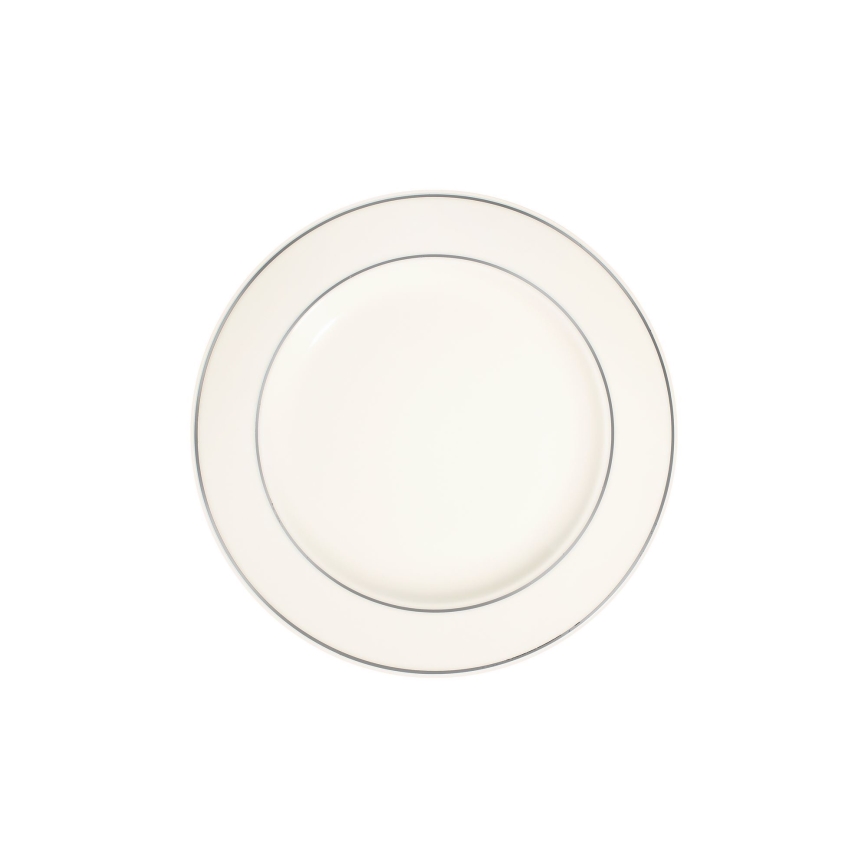 18-teiliges Tafelservice creme/silber/Porzellan