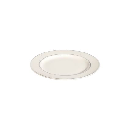18-teiliges Tafelservice creme/silber/Porzellan