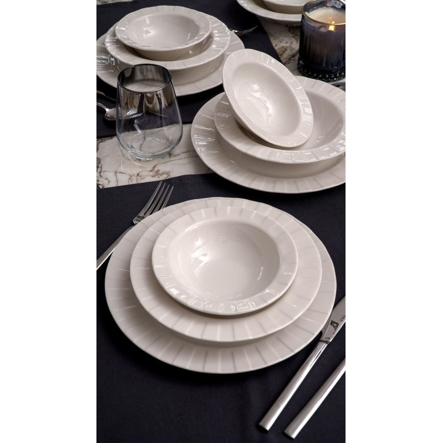 18-teiliges Tafelservice, weiß/Porzellan