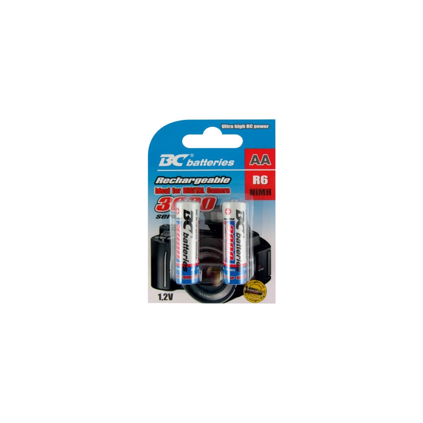 2 St Ladebatterie NiMH AA 3000 mAh 1,2V