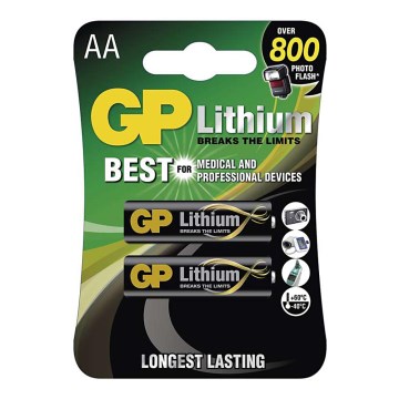 2 Stk. Lithiumbatterien AA GP LITHIUM 1,5V