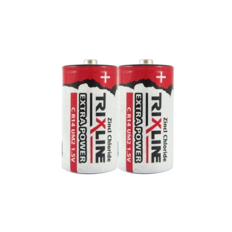 2 Stück Zink-Chlorid Batterie C/R14 1,5V Trixline Extra Power