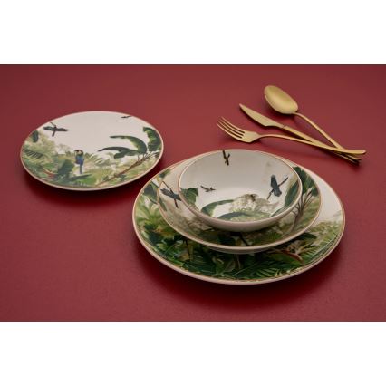 24-teiliges, buntes Keramik-Geschirrset