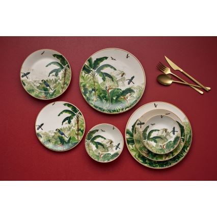 24-teiliges, buntes Keramik-Geschirrset