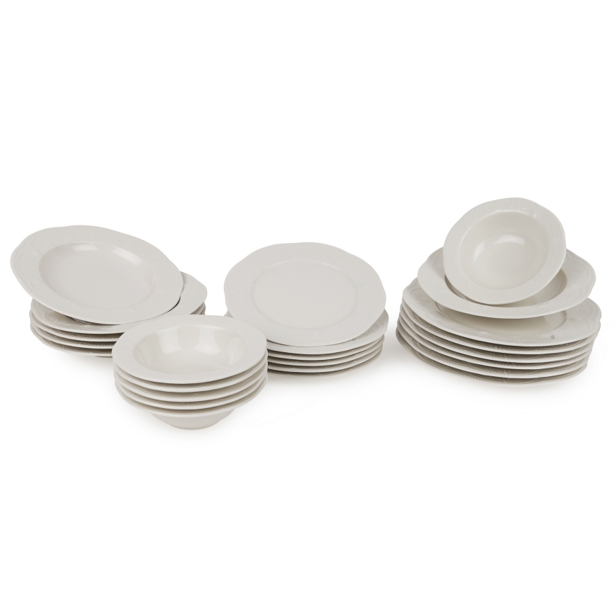 24-teiliges Ess-Set, weiß/Porzellan
