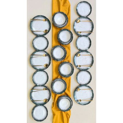 24-teiliges Essgeschirr-Set weiß/anthrazit/Keramik