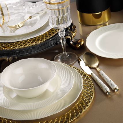 24-teiliges Essgeschirr weiß/Porzellan