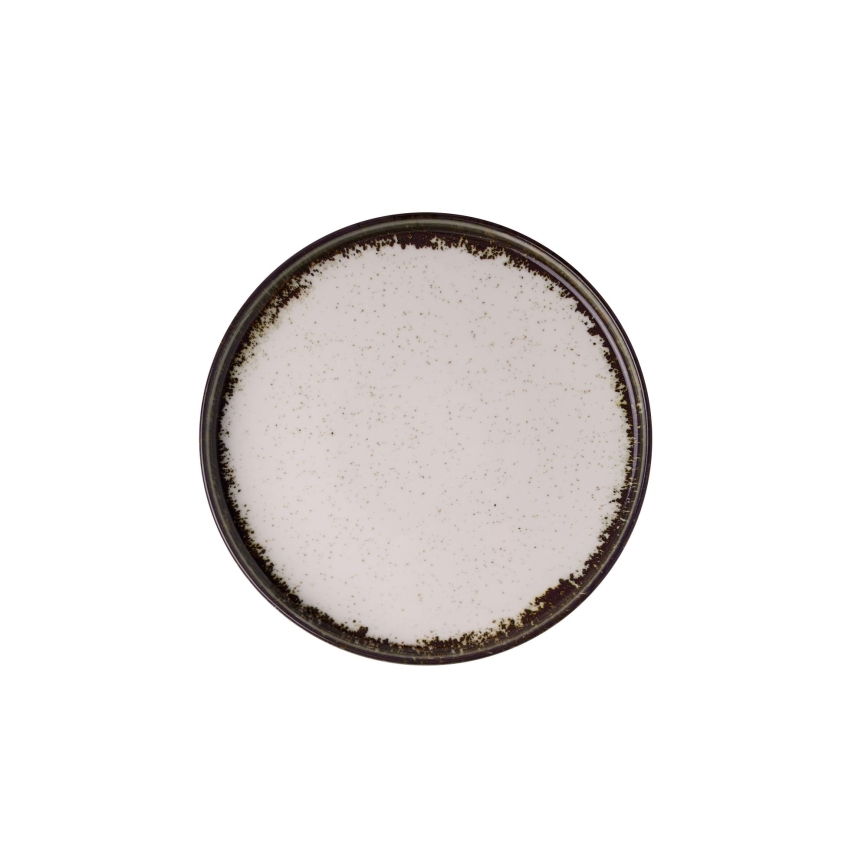 24-teiliges Essservice aus Porzellan, weiß/braun