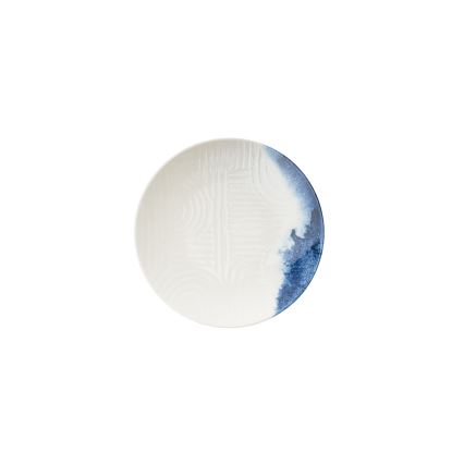 24-teiliges Essservice weiß/blau/Porzellan