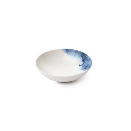 24-teiliges Essservice weiß/blau/Porzellan