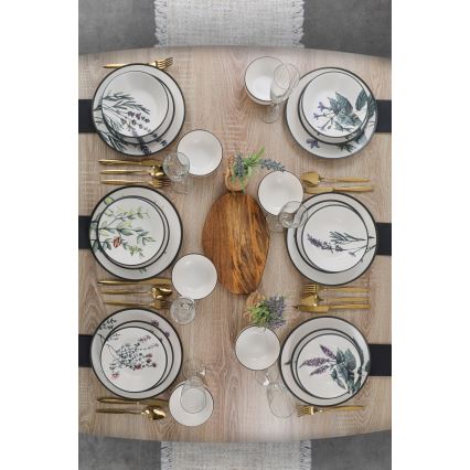 24-teiliges, farbenfrohes Essgeschirr aus Steingut