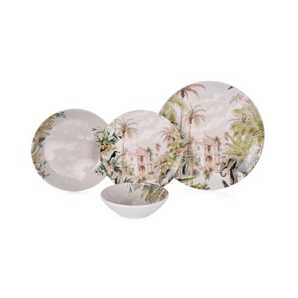 24-teiliges, farbenfrohes Keramik-Geschirrset