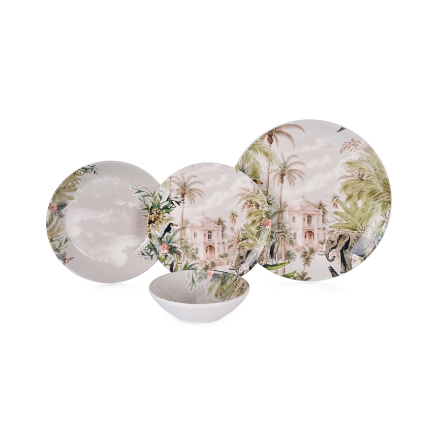 24-teiliges, farbenfrohes Keramik-Geschirrset