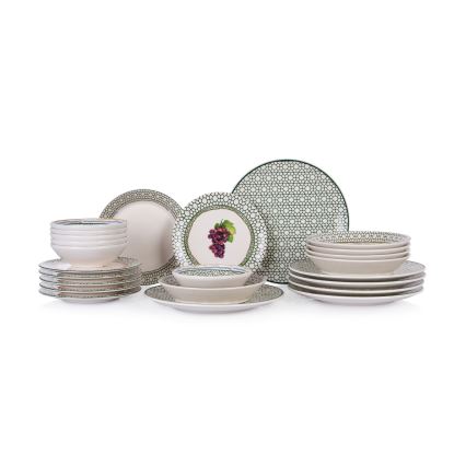 24-teiliges, farbenfrohes Keramik-Geschirrset