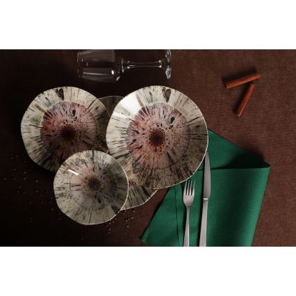 24-teiliges, farbenfrohes Porzellan-Set