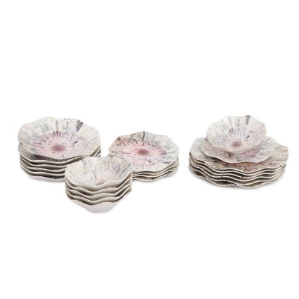 24-teiliges, farbenfrohes Porzellan-Set