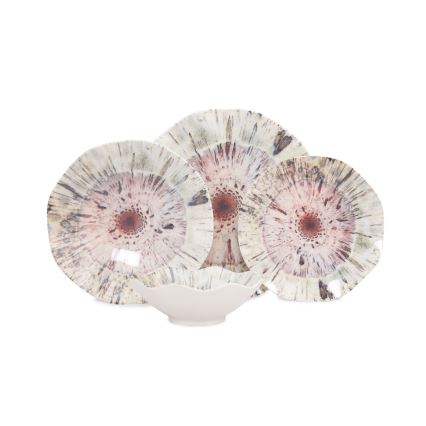 24-teiliges, farbenfrohes Porzellan-Set