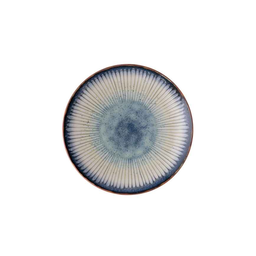 24-teiliges Geschirrset aus Porzellan, blau