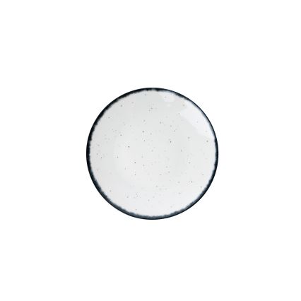 24-teiliges Geschirrset aus Porzellan, weiß/schwarz