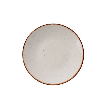 24-teiliges Geschirrset beige/braun/Porzellan