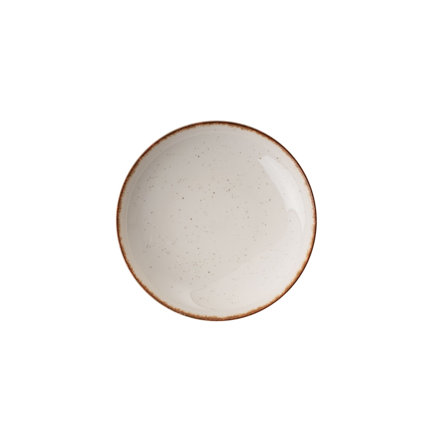 24-teiliges Geschirrset beige/braun/Porzellan