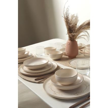 24-teiliges Geschirrset, beige/Keramik