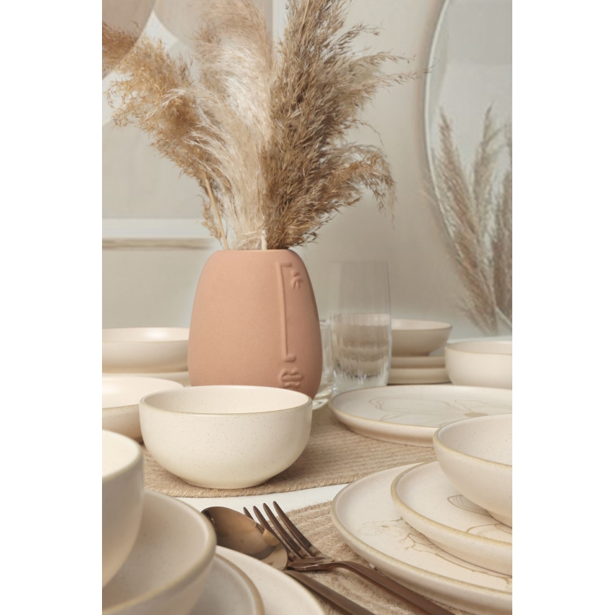24-teiliges Geschirrset, beige/Keramik