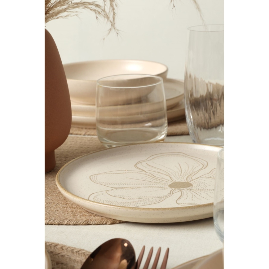 24-teiliges Geschirrset, beige/Keramik