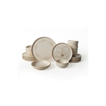 24-teiliges Geschirrset, beige/Keramik