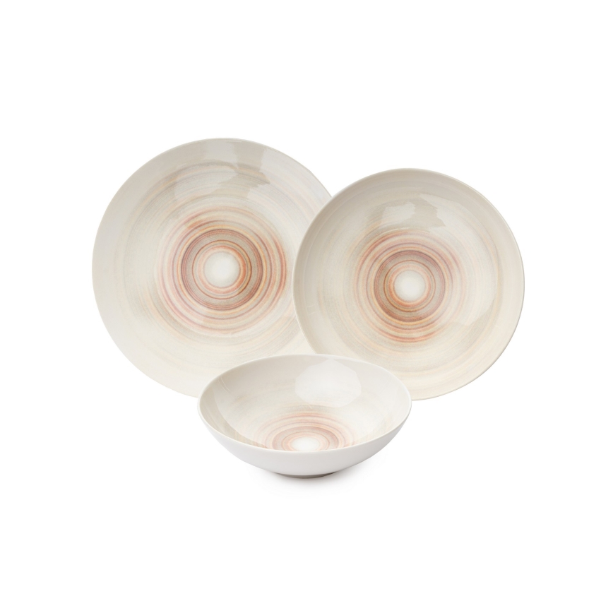 24-teiliges Geschirrset beige/Porzellan