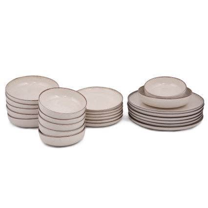 24-teiliges Geschirrset beige/Porzellan