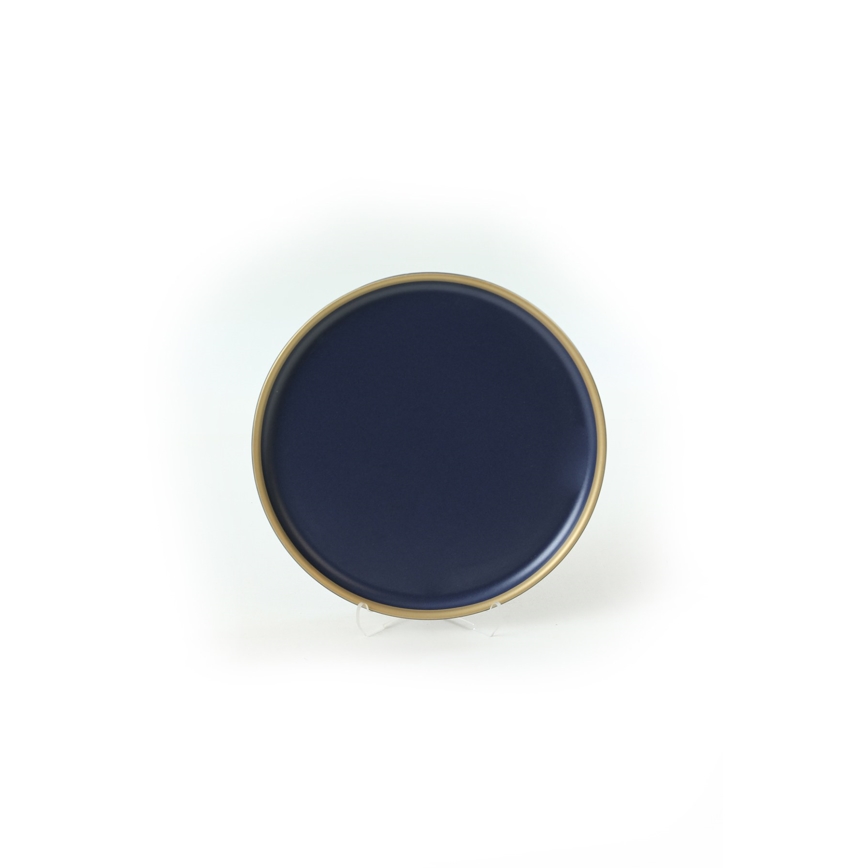 24-teiliges Geschirrset, blau/gold, Keramik